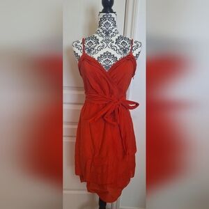 Elegant Red Wrap Dress